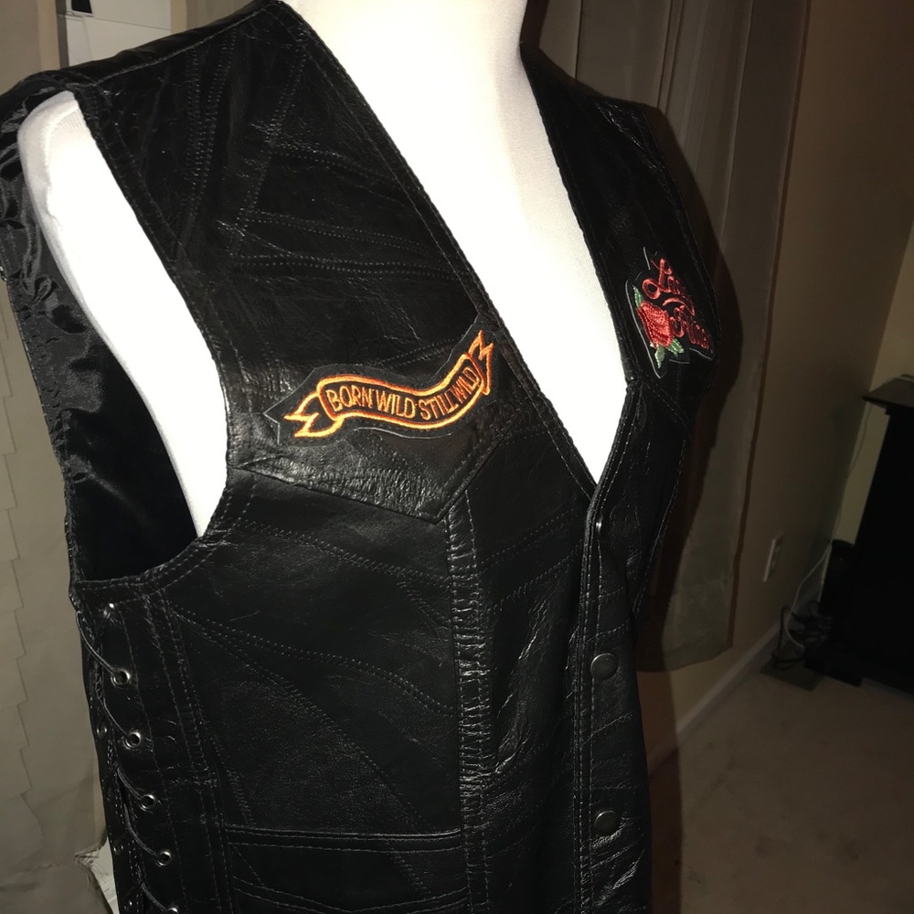 Leather vest jacket